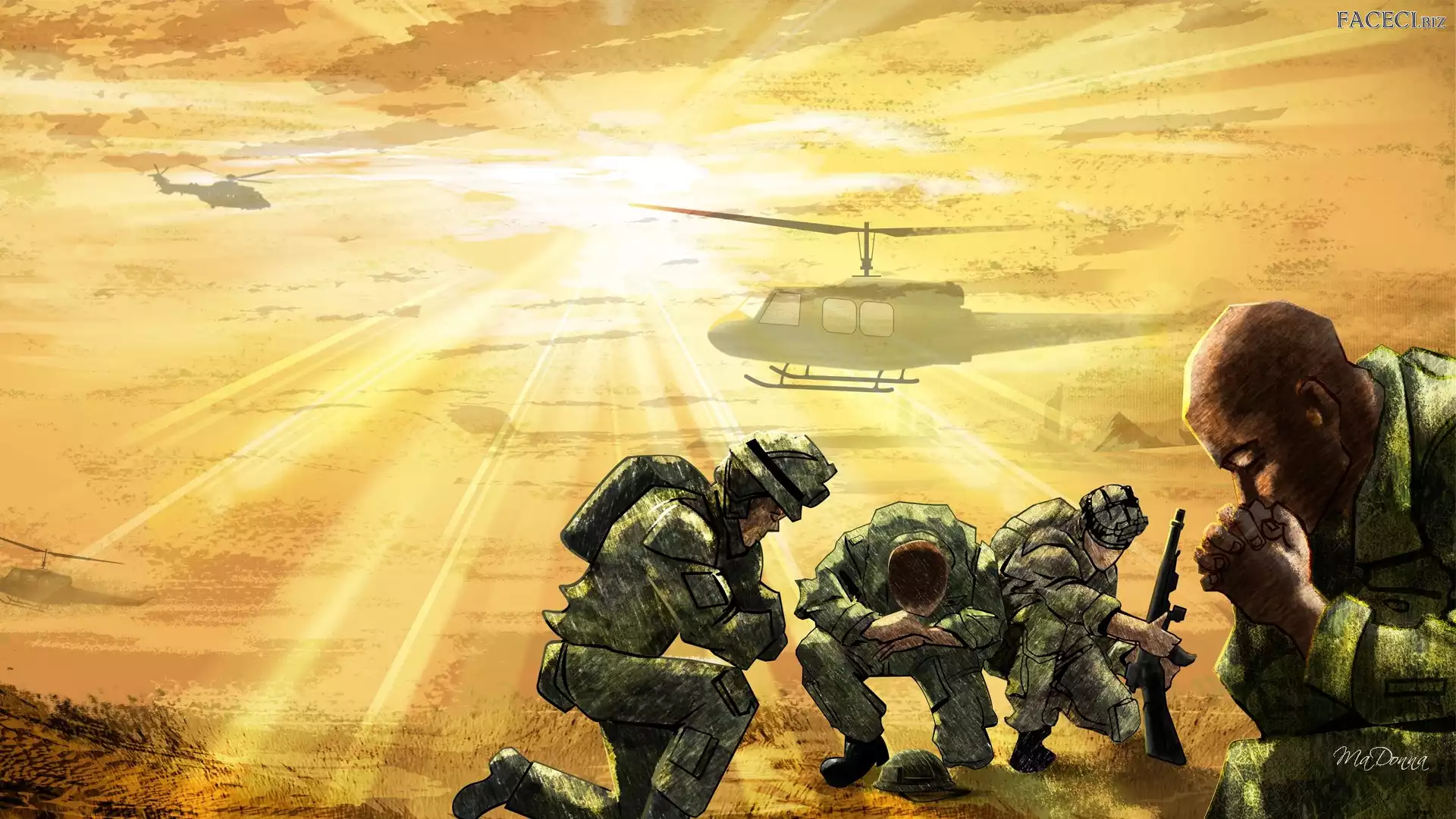 Misja, Żołnierze, Helikoptery