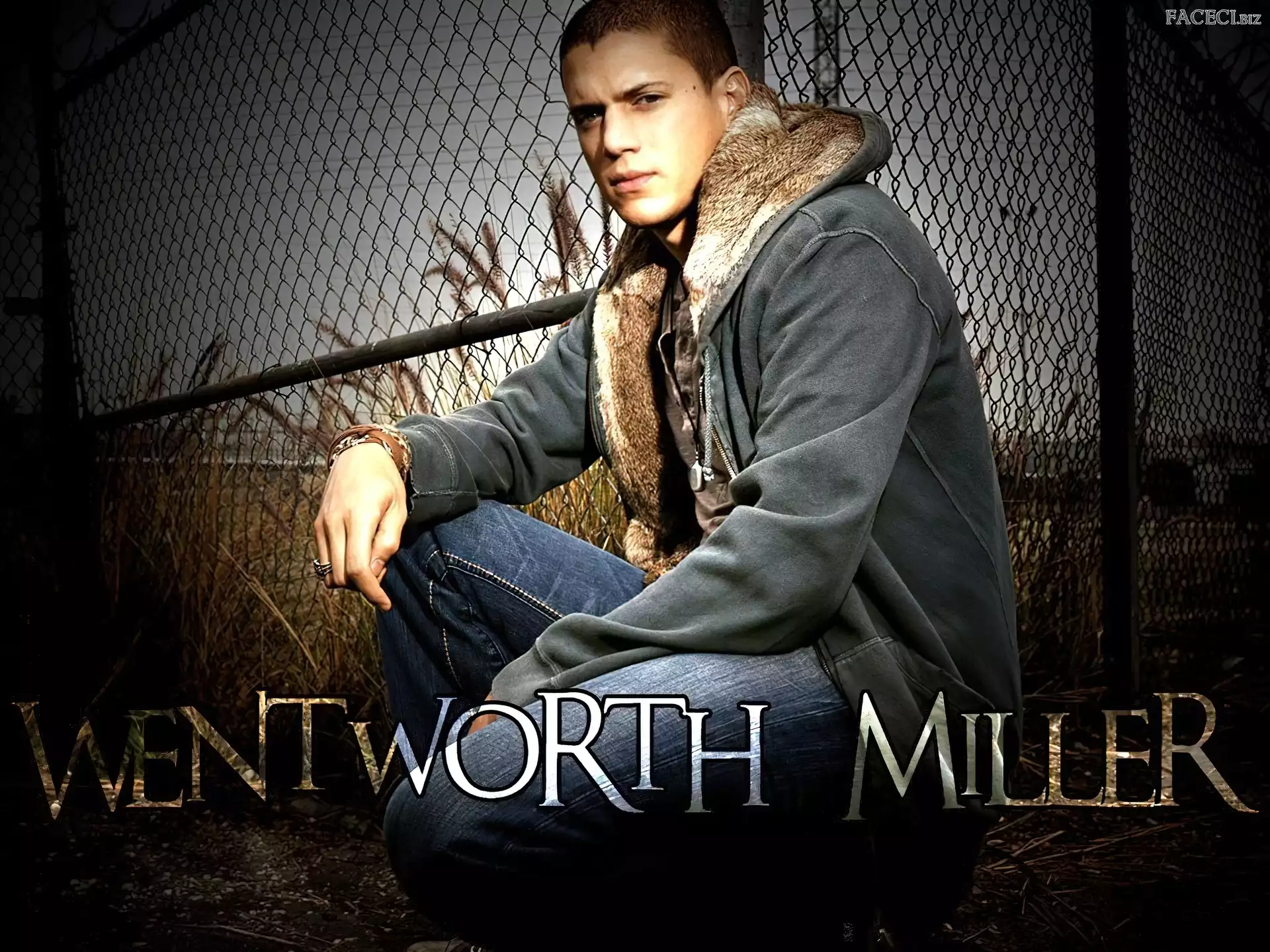 Wentworth Miller, szara bluza